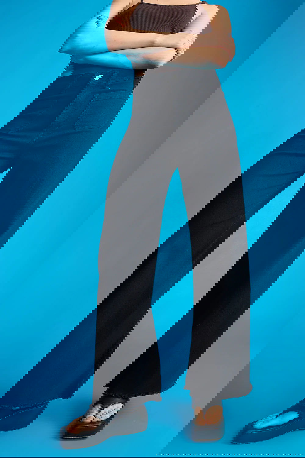 IMSONS Black Utility Pocket Wide-Leg Frayed Hem Jeans. - THE IMSONS