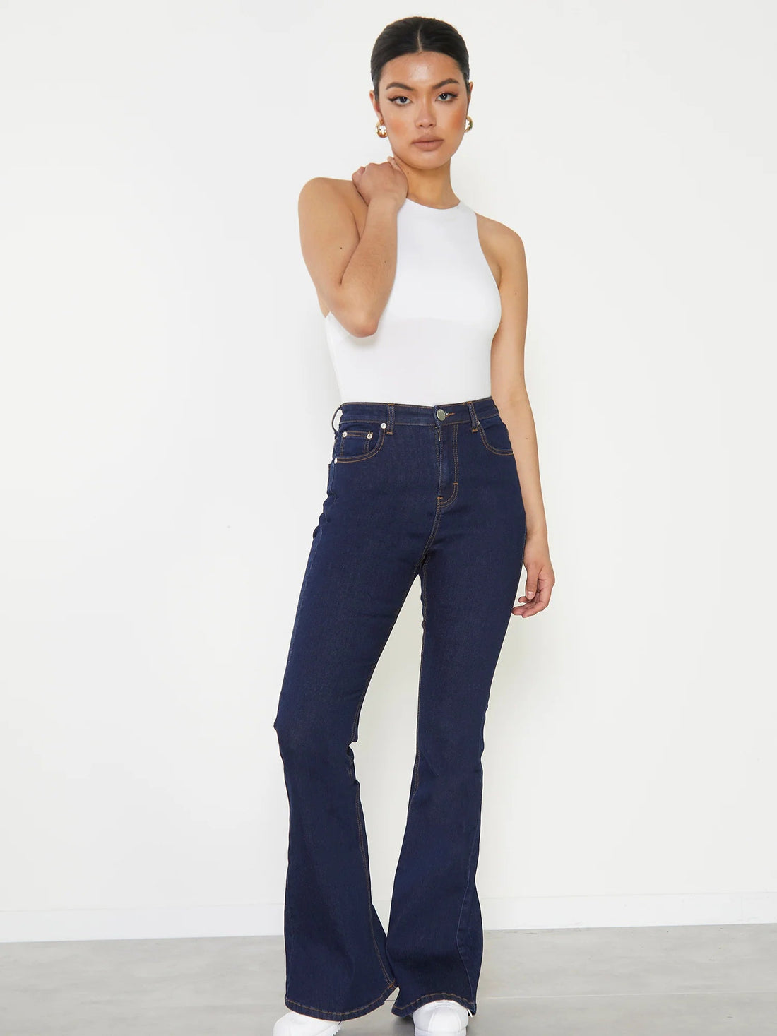 IMSONS Dark Blue Flare High-Waist Jeans - THE IMSONS