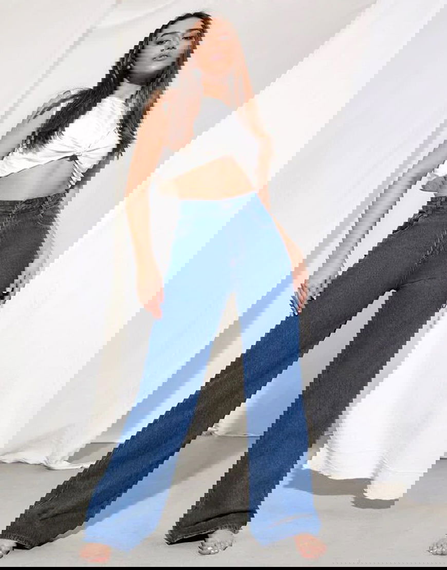 IMSONS Dark Blue High-Waist Wide-Leg Jeans. - THE IMSONS