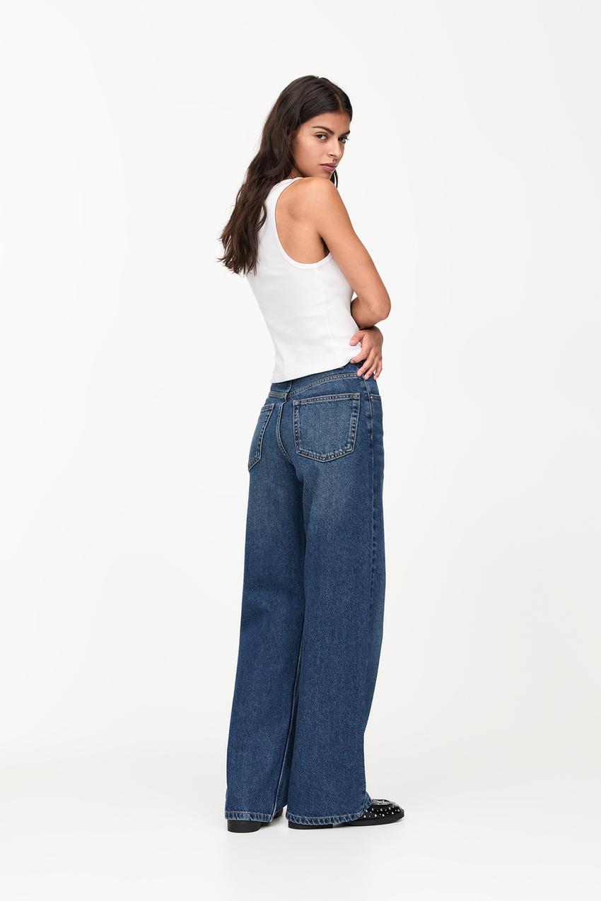 IMSONS Dark Blue High-Waist Wide-Leg Jeans. - THE IMSONS