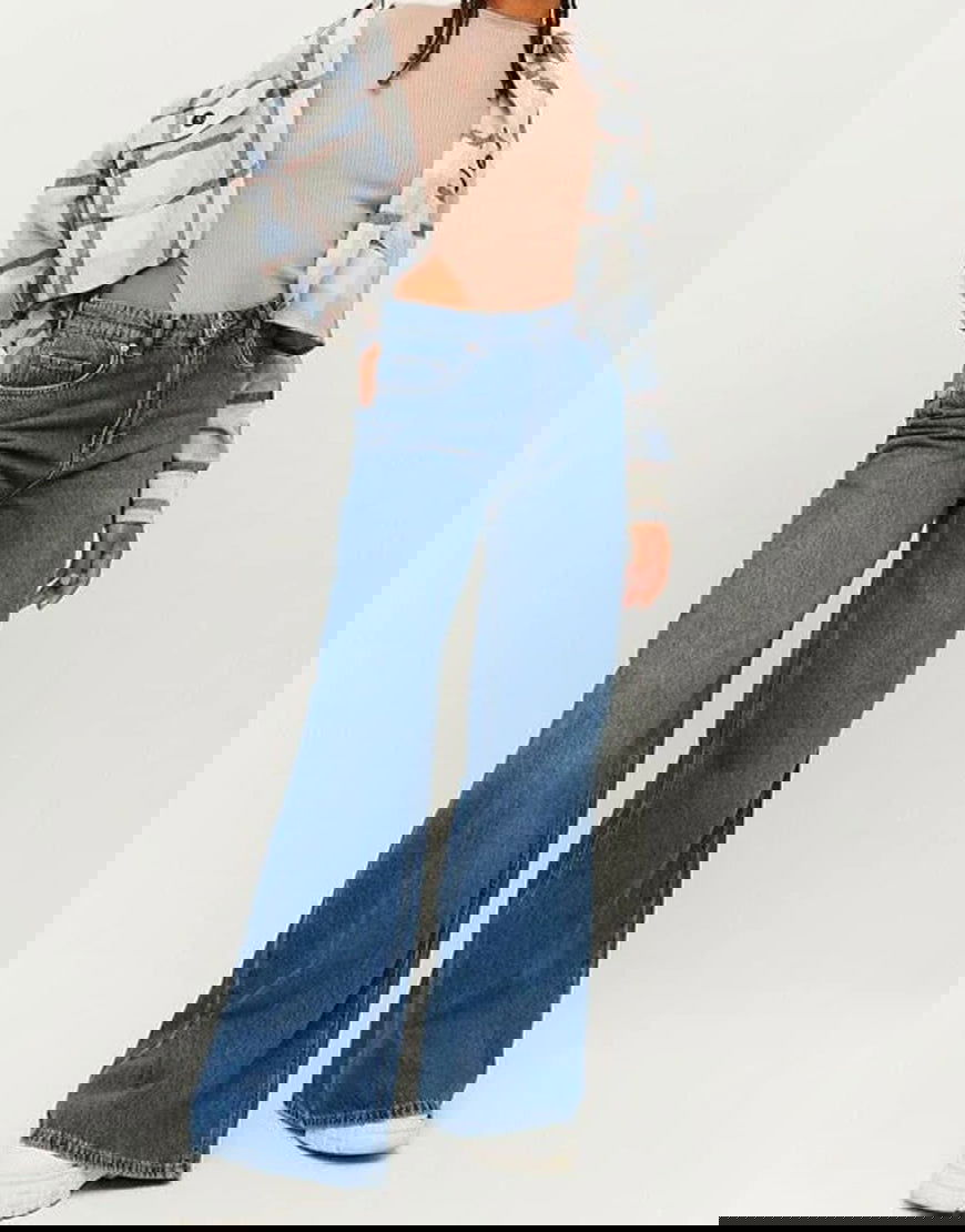 IMSONS Dark Blue Wide-Leg High-Waist Jeans. - THE IMSONS