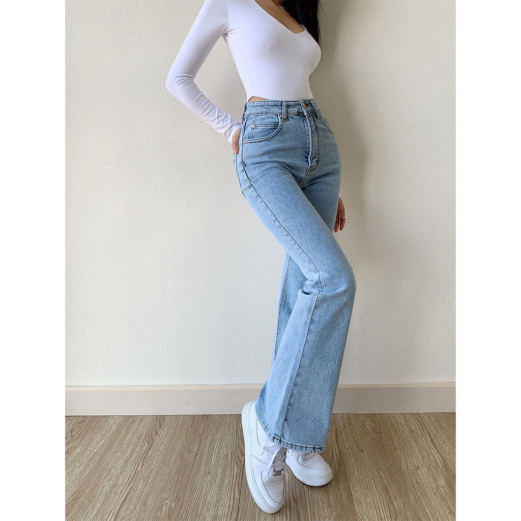 IMSONS Light Blue Flare High-Waist Jeans. - THE IMSONS