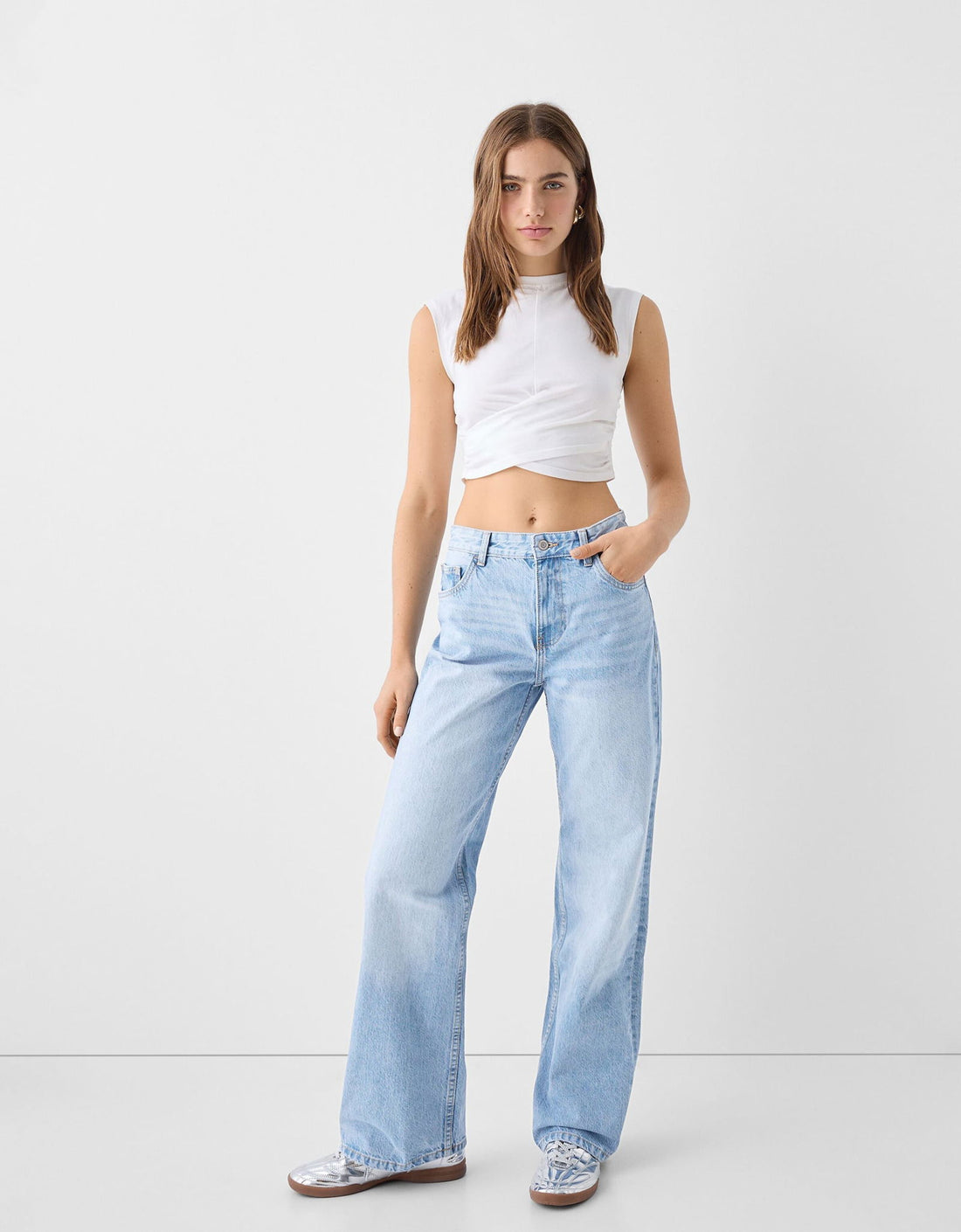 IMSONS Light Blue High-Waist Wide-Leg Jeans. - THE IMSONS