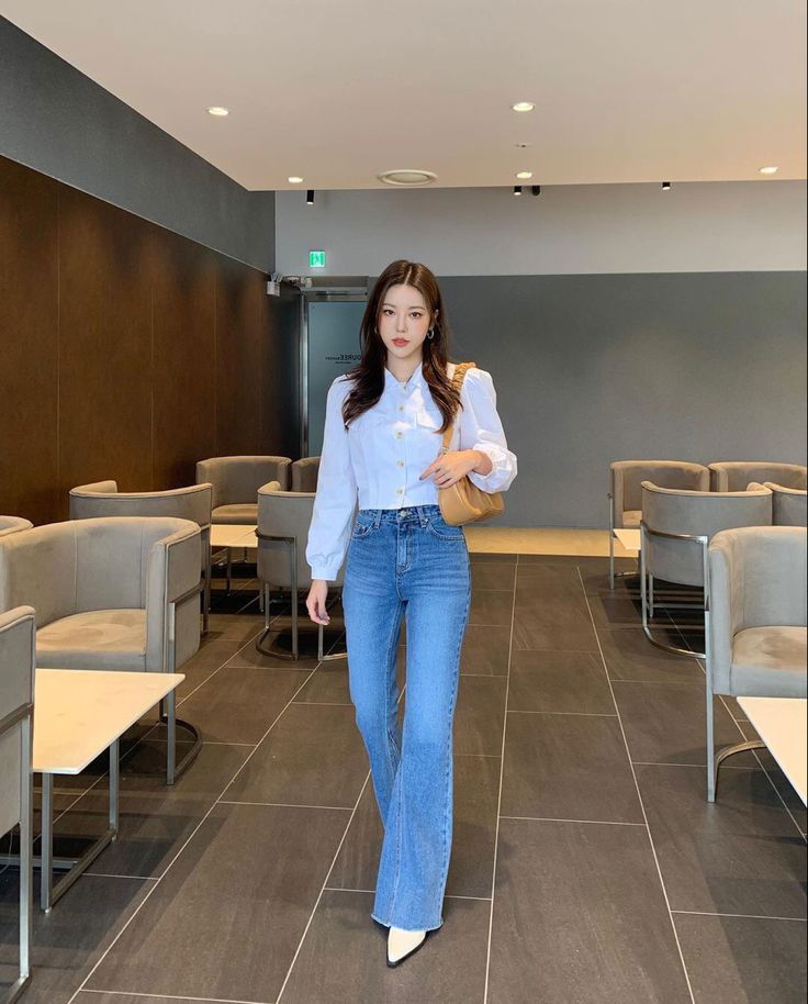 IMSONS Medium Blue Flare High-Waist Jeans. - THE IMSONS