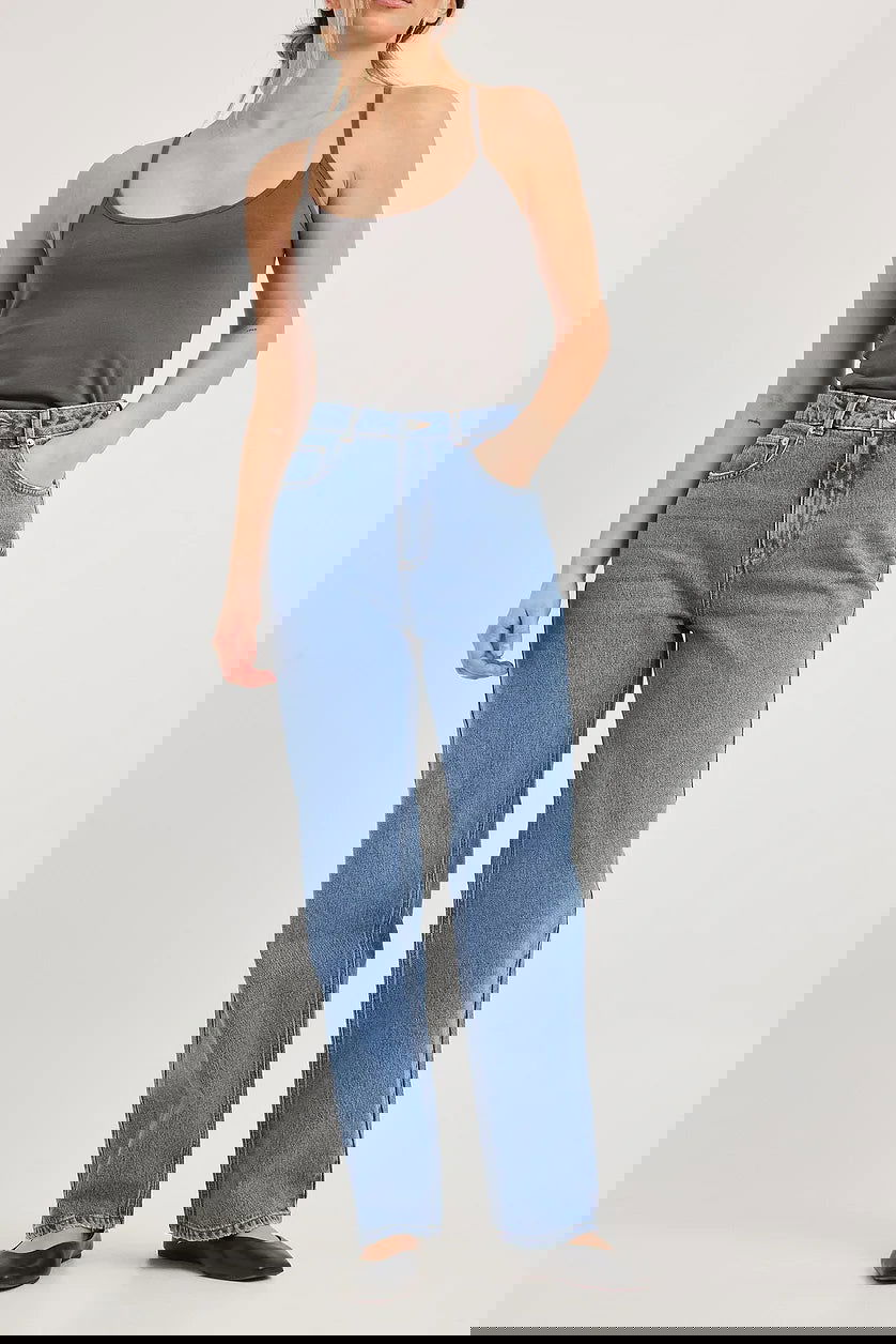 IMSONS Medium Blue High-Waist Loose Straight Jeans. - THE IMSONS