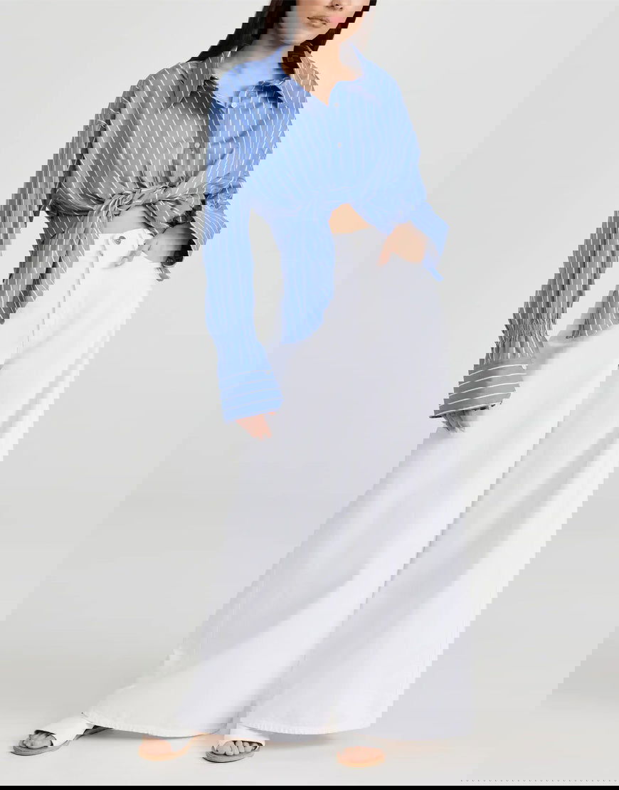 IMSONS Pure White Palazzo Wide-Leg Jeans. - THE IMSONS