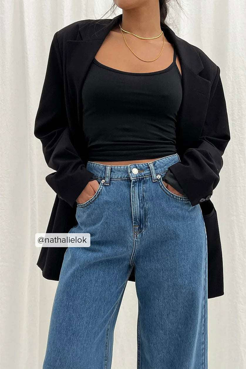 IMSONS Stone Blue Wide-Leg High-Waist Jeans. - THE IMSONS