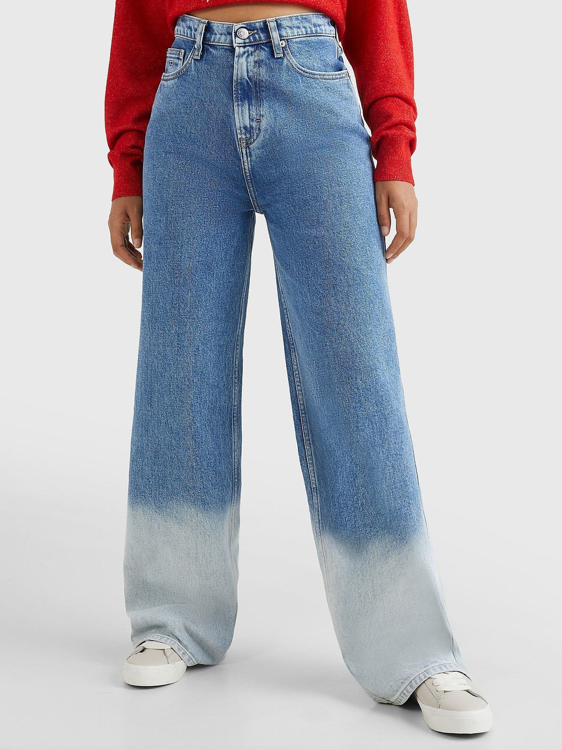 IMSONS Two-Tone Wide-Leg High-Waist Jeans. (Frayed Hem) (Length: 36-38) - THE IMSONS