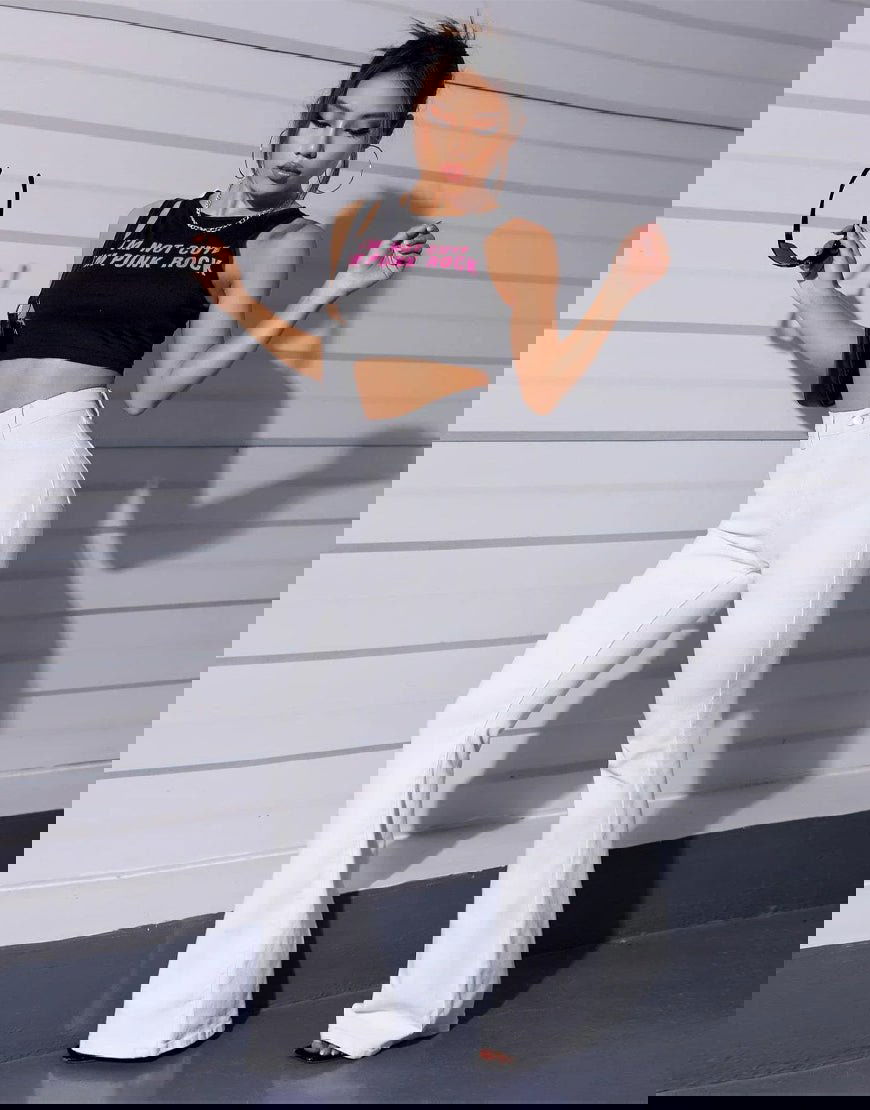 IMSONS White High-Waist Flare Jeans. - THE IMSONS