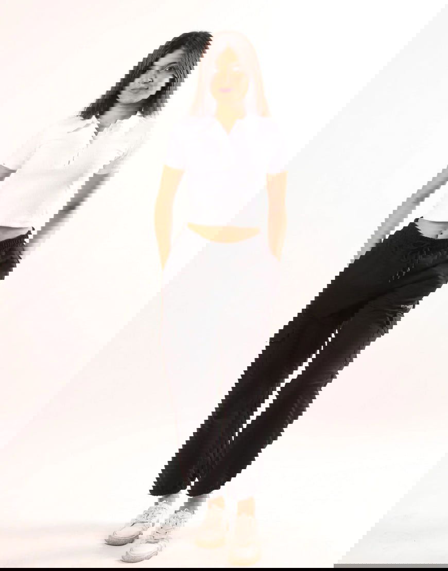 IMSONS Women Off-White Ribbed Collared Top - THE IMSONS