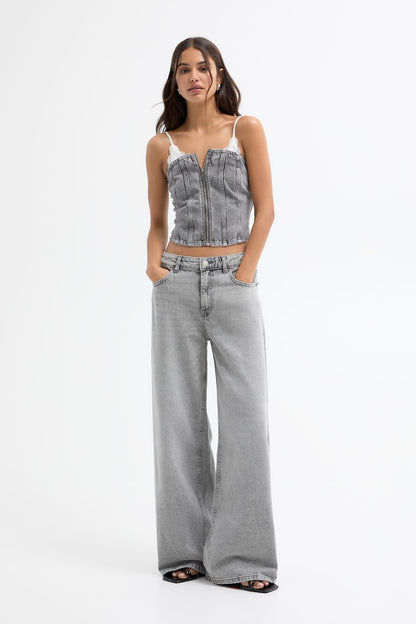 IMSONS Grey Wide-Leg Jeans