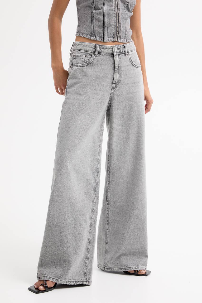 IMSONS Grey Wide-Leg Jeans