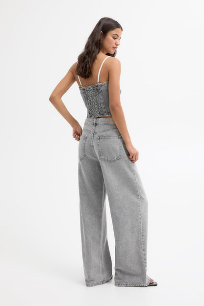 IMSONS Grey Wide-Leg Jeans