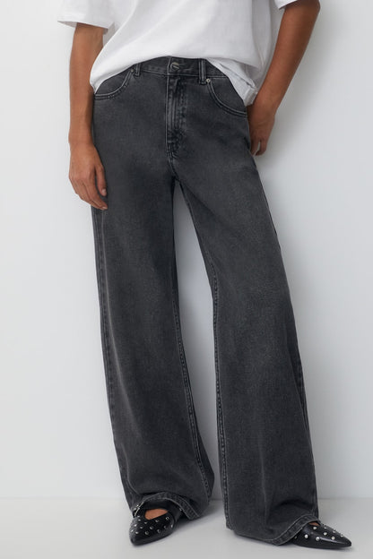 IMSONS Grey Wide-Leg Jeans