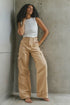 IMSONS Beige Cargo Wide-Leg Twill Pant - THE IMSONS