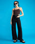 IMSONS Black Utility Pocket Wide-Leg Frayed Hem Jeans. - THE IMSONS