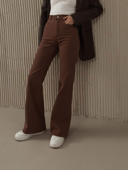 IMSONS Brown High-Waist Flare Jeans. - THE IMSONS