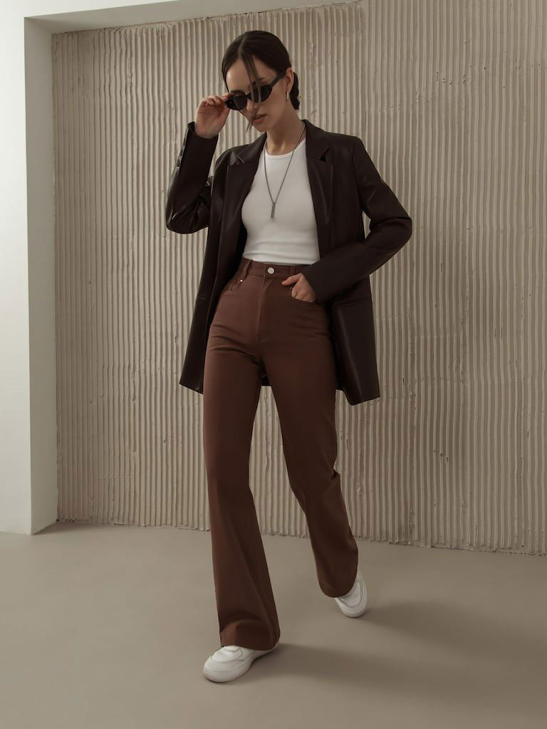 IMSONS Brown High-Waist Flare Jeans. - THE IMSONS
