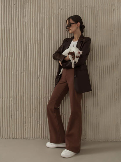 IMSONS Brown High-Waist Flare Jeans. - THE IMSONS