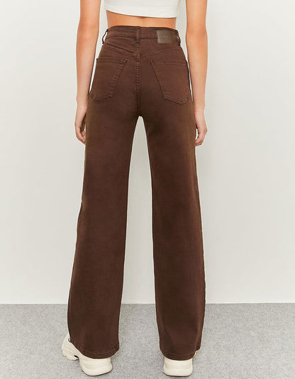 IMSONS Brown  High-Waist Wide-Leg  Jeans. - THE IMSONS