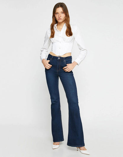 IMSONS Dark Blue Flare High-Waist Jeans - THE IMSONS