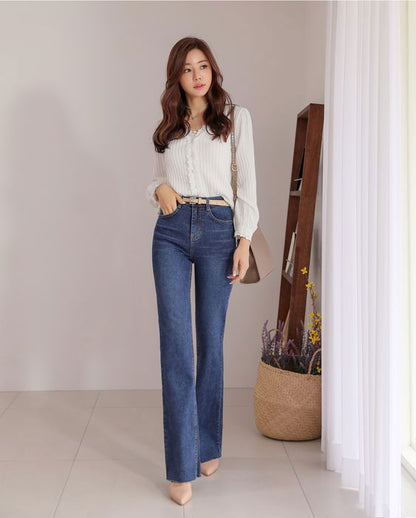 IMSONS Dark Blue Flare High-Waist Jeans - THE IMSONS