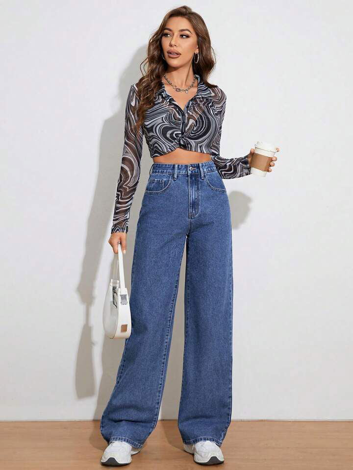 IMSONS Dark Blue High-Waist Loose Mom Jeans. - THE IMSONS