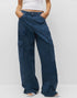 IMSONS Navy Cargo Wide-Leg Twill Pant - THE IMSONS