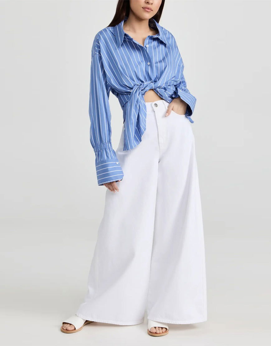 IMSONS Pure White Palazzo Wide-Leg Jeans. - THE IMSONS