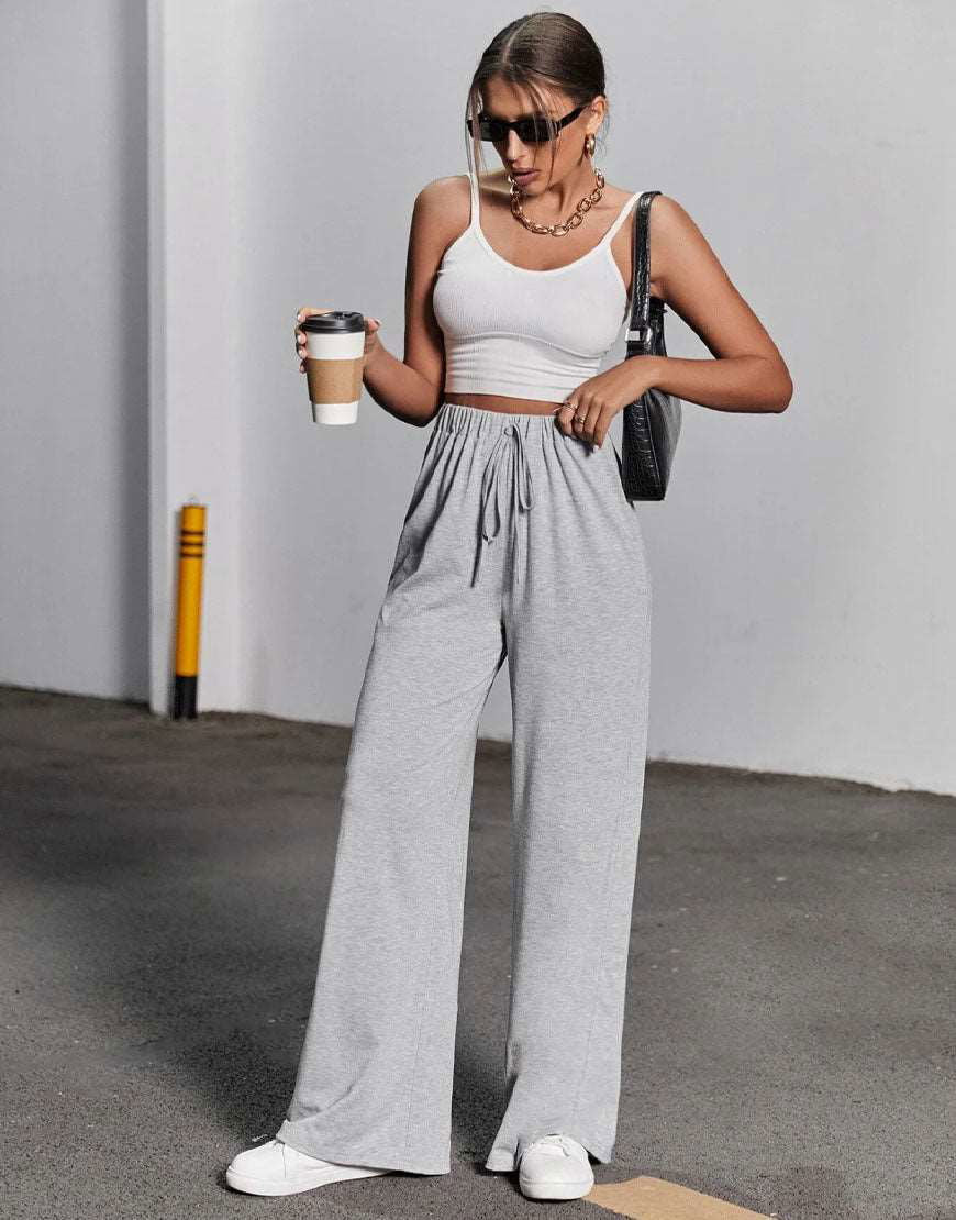 IMSONS Ribbed Wide Leg High-Waist Sweatpant - THE IMSONS
