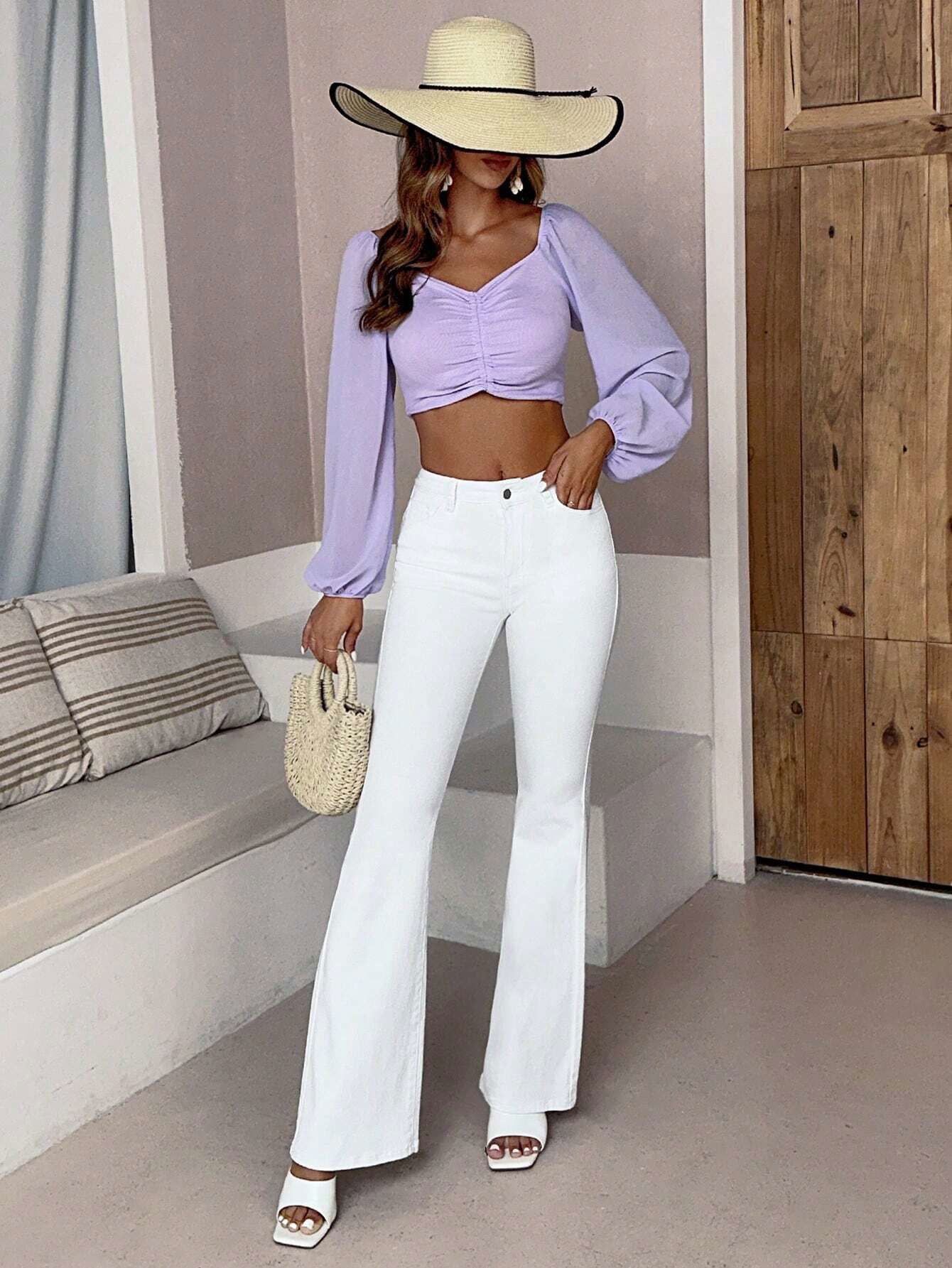IMSONS White High-Waist Flare Jeans. - THE IMSONS