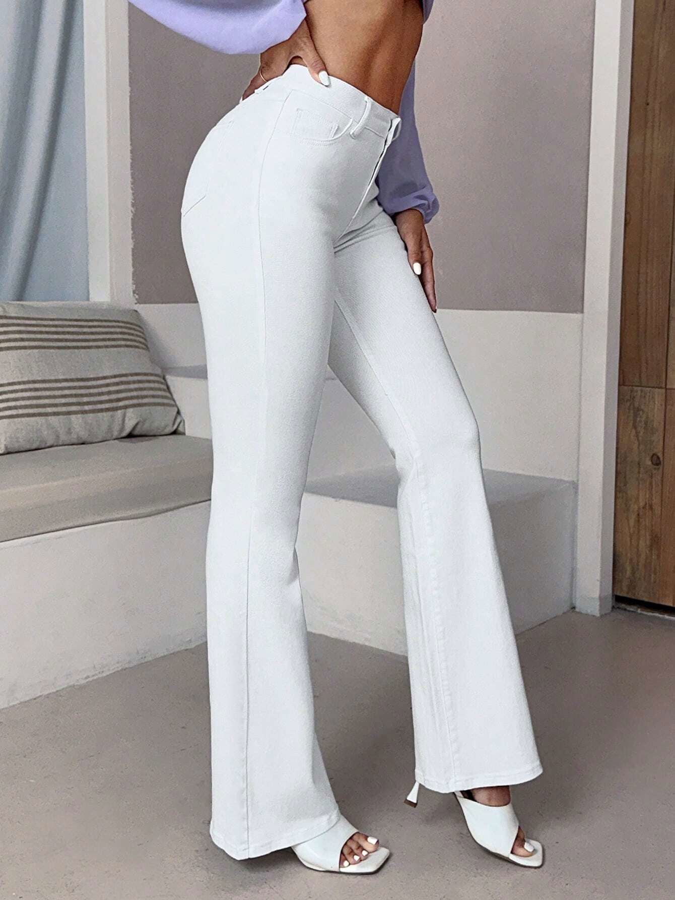 IMSONS White High-Waist Flare Jeans. - THE IMSONS
