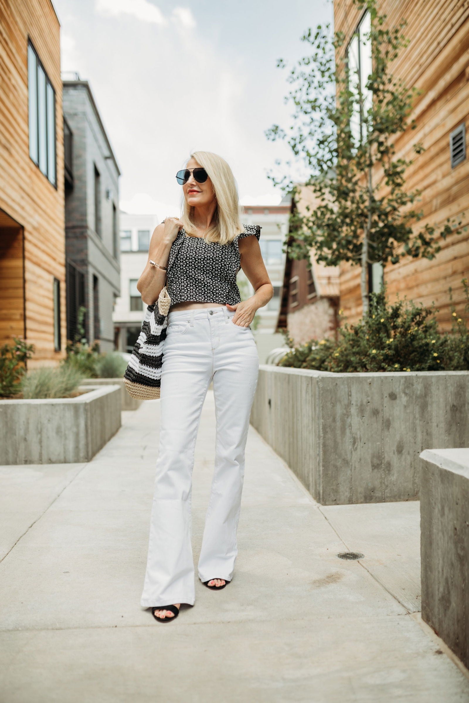 IMSONS White High-Waist Flare Jeans. - THE IMSONS