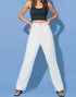 IMSONS White High-Waist Loose Straight  Jeans. - THE IMSONS