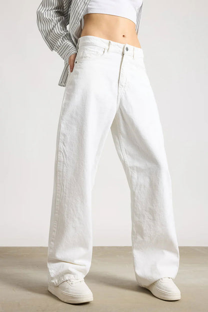 IMSONS White High-Waist Loose Straight  Jeans. - THE IMSONS