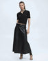 IMSONS Women Black Ribbed Collared Top - THE IMSONS