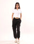 IMSONS Women Off-White Ribbed Collared Top - THE IMSONS