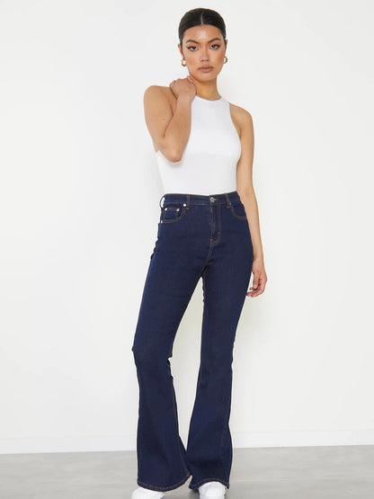 IMSONS Dark Blue Flare High-Waist Jeans