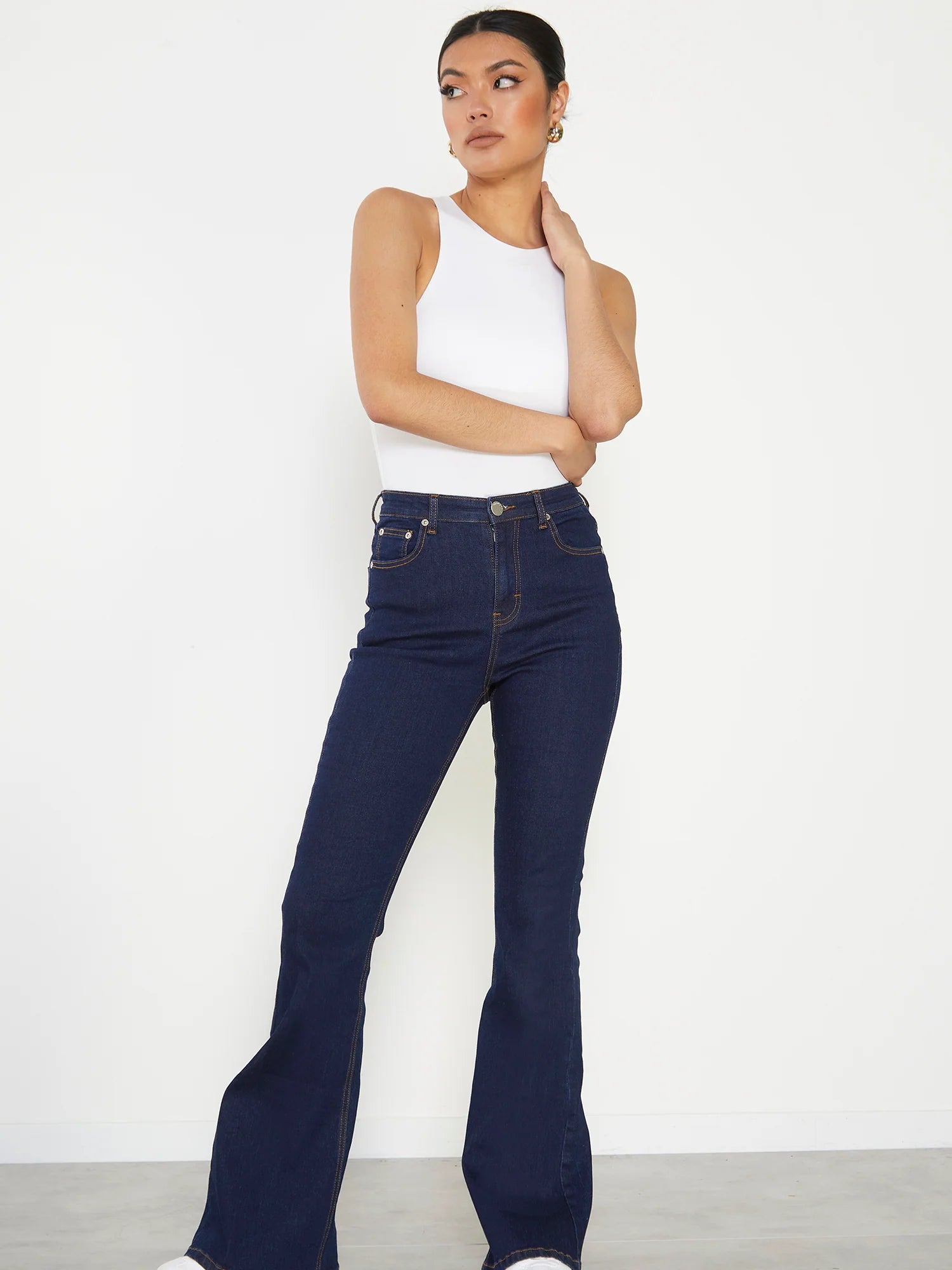 IMSONS Dark Blue Flare High-Waist Jeans